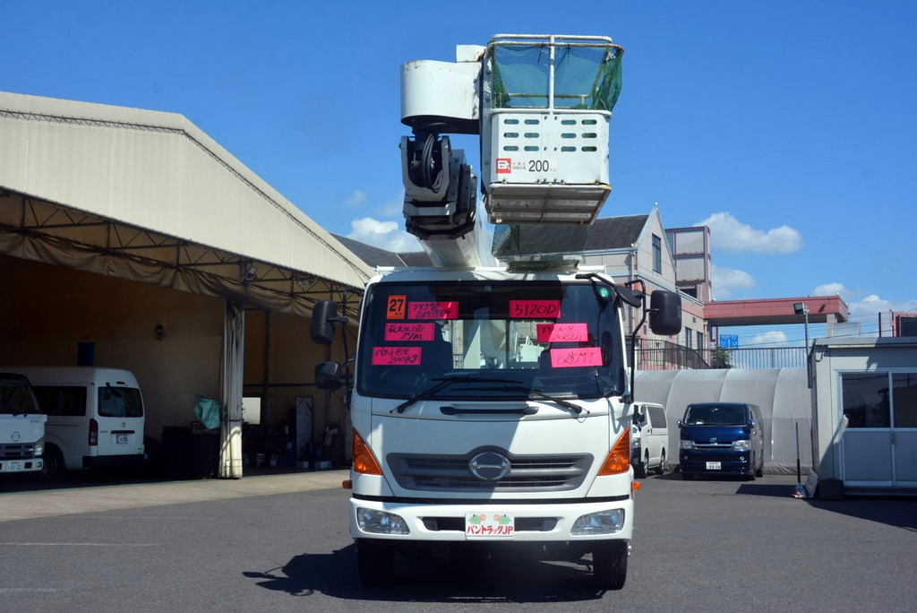 レンジャー　４トン　高所作業車　アイチ製（ＳＫ－２７Ａ）　最大地上高２７ｍ　鉄製バケット　バケット積載荷重２００ｋｇ　６速ＭＴ　123880