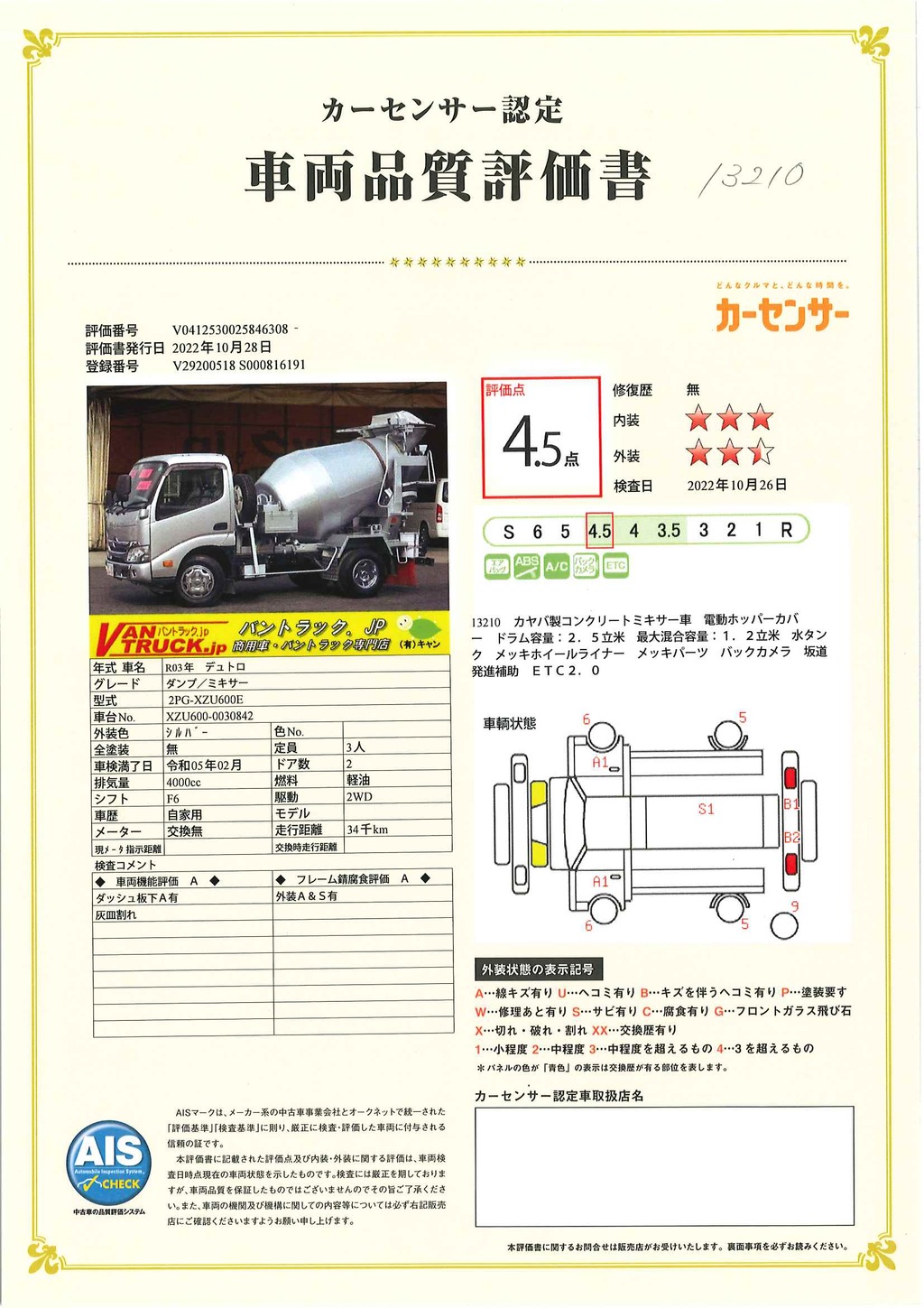 デュトロ　コンクリートミキサー車　カヤバ製　積載３０００ｋｇ　ドラム容量：２．５立米　最大混合容量：１．２立米　水タンク　電動ホッパーカバー　バックカメラ　ＥＴＣ２．０　坂道発進補助　左電格ミラー　メッキホイールライナー　メッキパーツ　クリアランスソナー　高年式！６速ＭＴ！車検「Ｒ５年２月まで！」37