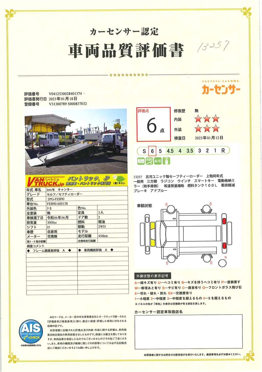 （未使用）　キャンター　「ワイド超ロング」　セーフティーローダー　一般用　古河ユニック製　積載３９００ｋｇ　ラジコン　ウインチ　床フック６対　ＬＥＤヘッドライト　スマートキー　左電格ミラー　衝突軽減ブレーキ　車線逸脱警報　５速ＭＴ！車検「Ｒ６年１０月まで！」38